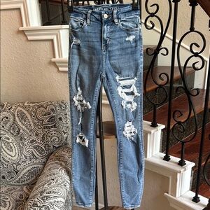 AMERICAN EAGLE OUTFITTERS women's distressed jeans, size 00
